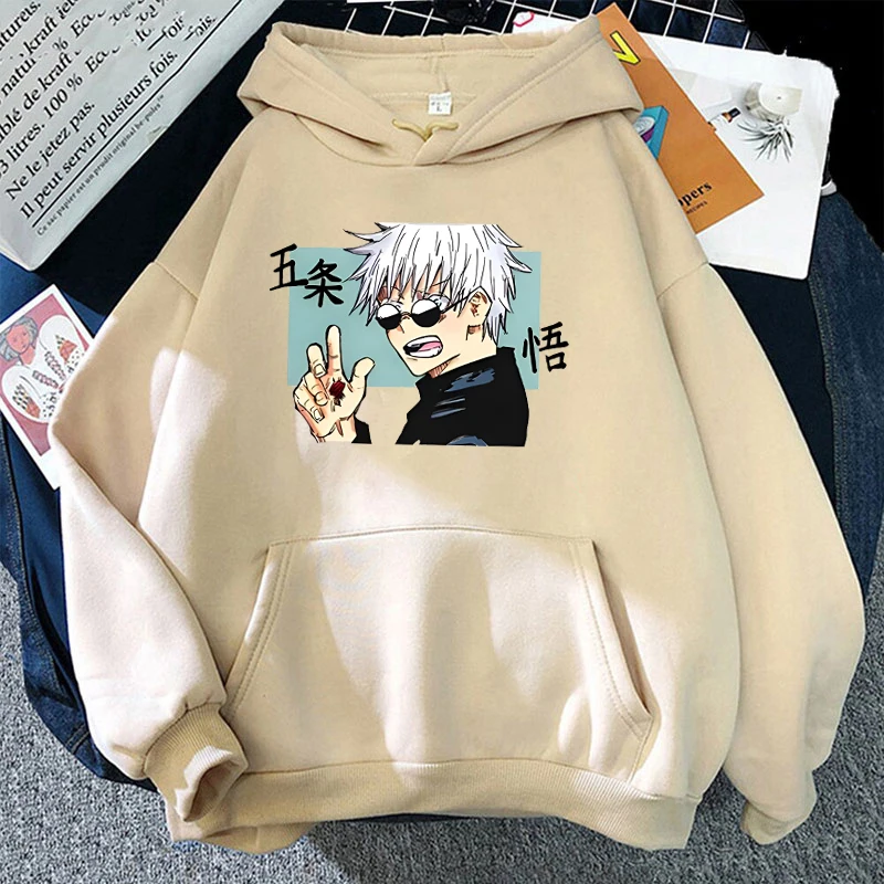 New Anime Satoru Gojo Printing Hoodies Unisex Harajuku Hip Hop Streetwear Casual Sweatshirt For Men And Women