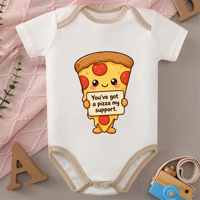 100% Cotton Onesie You've Got A Pizza My Support Print Bodysuit Comfortable Cloth for Baby Jumpsuit for 0 To 12 Months Newborn