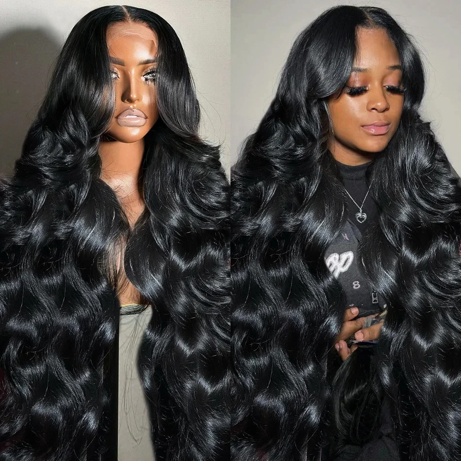 250 Density 30 40 Inch Brazilian Body Wave 13x6 HD Transparent Lace Front Wigs Human Hair Lace Frontal Wig For Woman