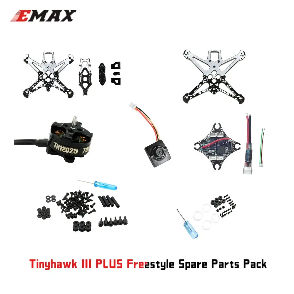 

EMAX Tinyhawk III PLUS Freestyle Rack, Base Plate, Screws, Aluminum Pillars, Analog Camera, AIO, Spare Screw Kit. 2025 Motor, RC