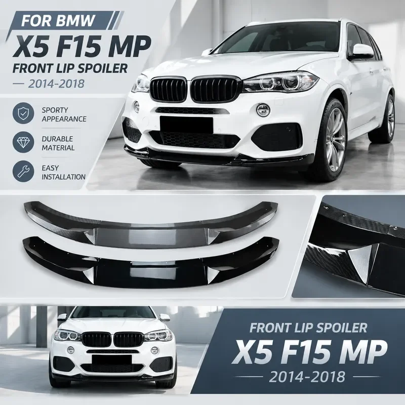 For BMW X5 F15 2014-2018 Sport M Performance Front Bumper Lip Spoiler Splitter Body Kit Trim Accessories Modification Parts
