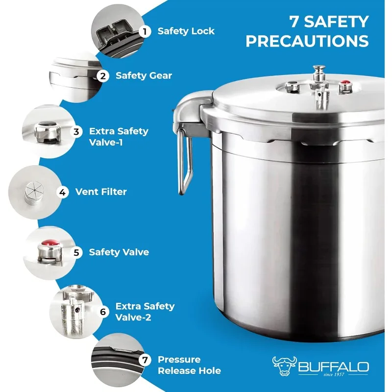 Pentola per conserve grande in acciaio inossidabile da 32 litri con coperchio per uso commerciale - Pressa per piano cottura facile da pulire