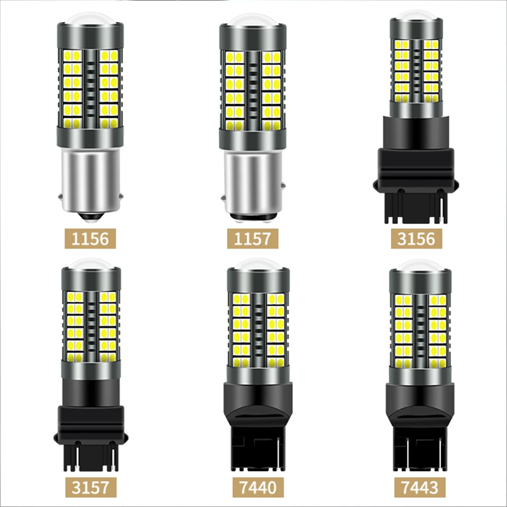 2x 1156 BA15S P21W 1157 P21/5W BAY15D BAU15S PY21W LED W21W W21/5W Car Tail Bulb Brake Lights Reverse Lamp Daytime Running Light