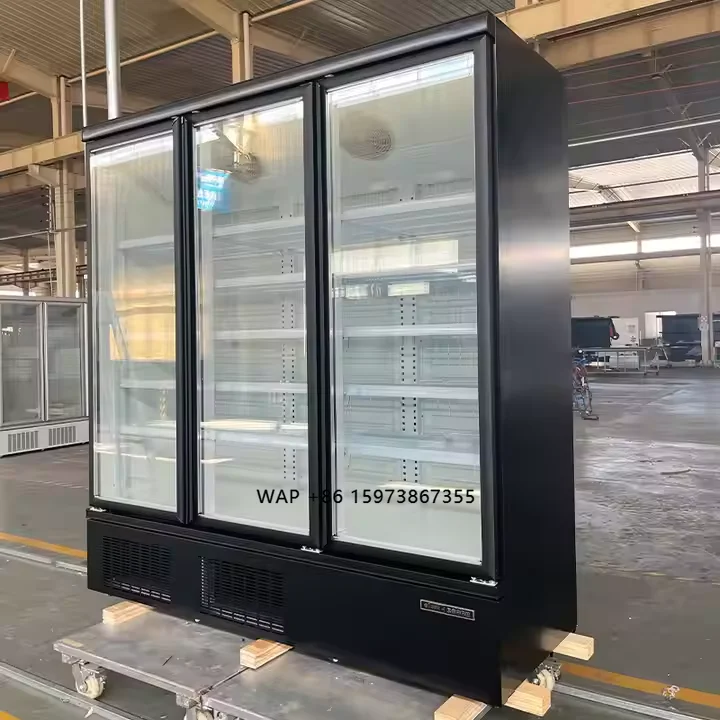 Commercial Display Refrigerator Showcase Beverage Cooler Upright Glass Door Chiller Freezer