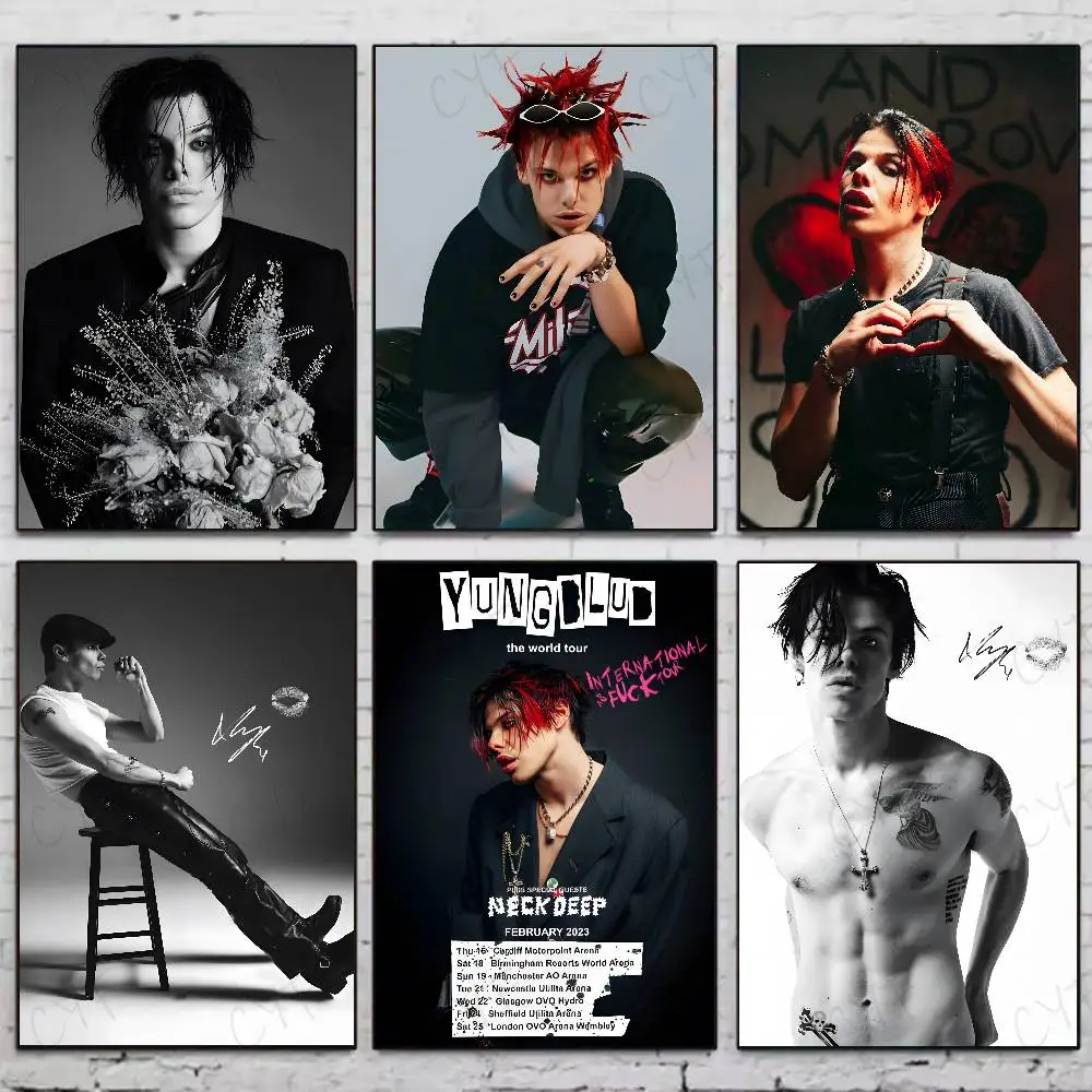 Póster de cantante musical Popular Y-Yungblud, alta calidad, dormitorio, sala de estar, decoración de pared estética, pegatinas de pintura, regalo