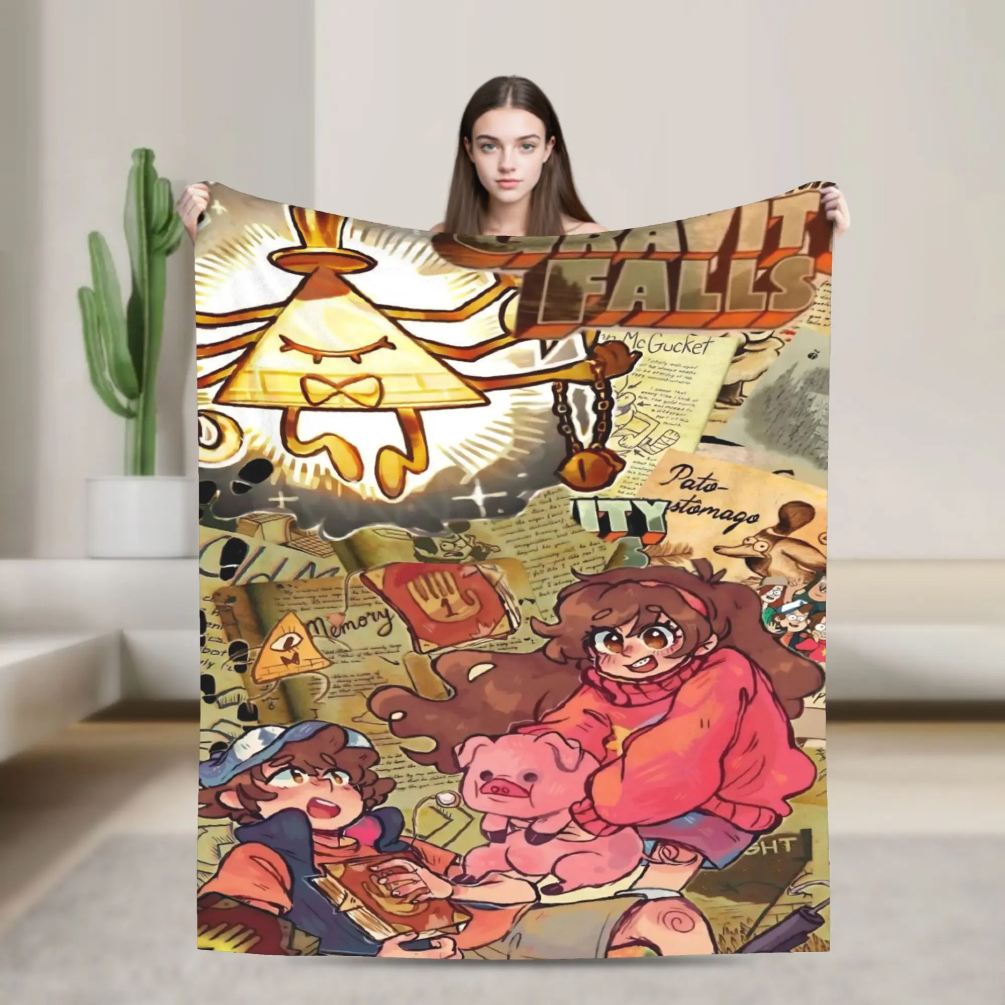 Fantasy Animation Gravity Falls Plush Blanket  Awesome Throw Blanket for  Sofa Bedding Lounge 125*100cm Rug Piece