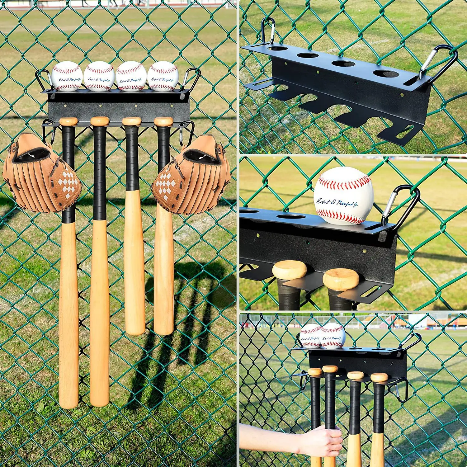 Metal bat storage rack, wall-mounted softball baseball display rack, simple bat holder, baseball holder.