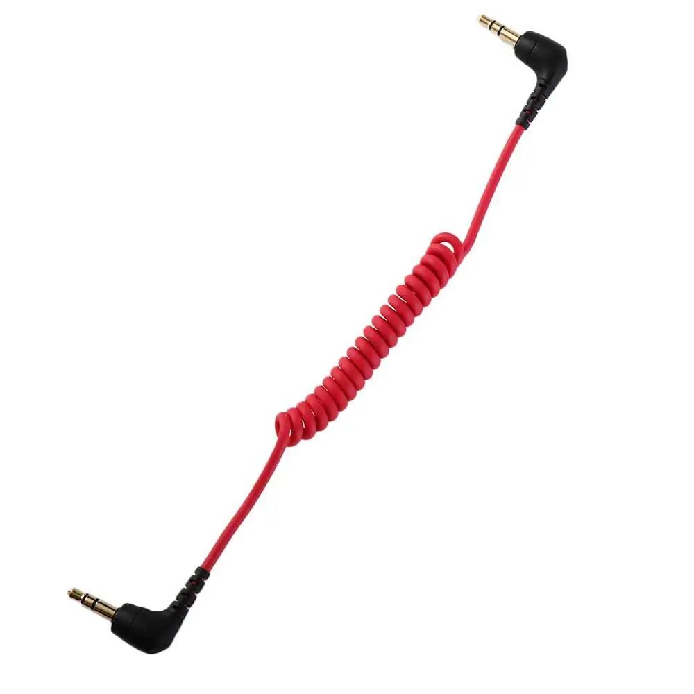 Mic Camera Supplies Camera Adapter Cable TRS to TRS Cable Microphone to Camera Spring 3.5mm Cable Coiled Microphone Cable