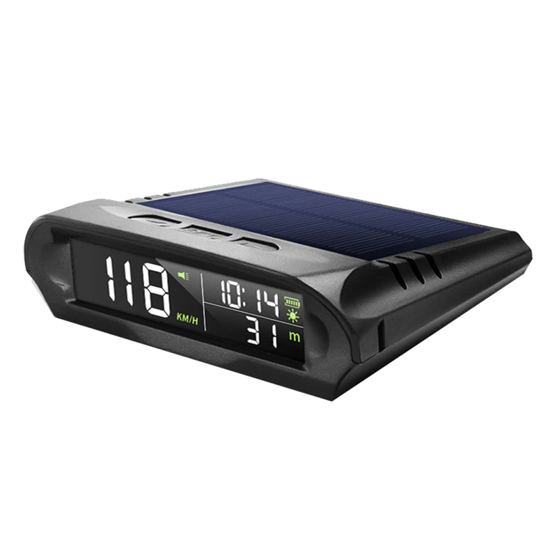 1 Set Universal HUD X 98 Car Solar Digital Meter Solar Car Time Altitude Temperature Speed Alarm