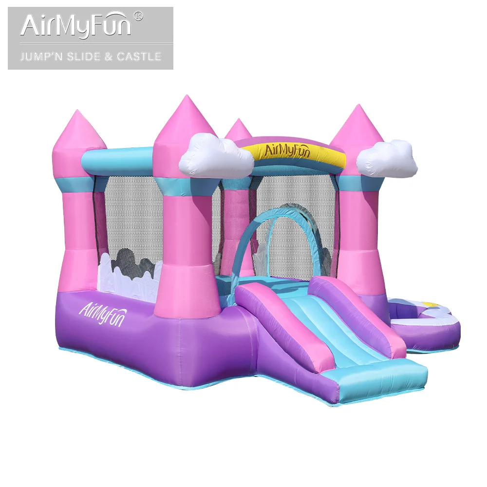 AMF-casa de boucy inflable, Mini casa de rebote de 2,7x3,1x1,8 m, Castillo de salto, incluye piscina de bolas con soplador, regalo de cumpleaños para niños