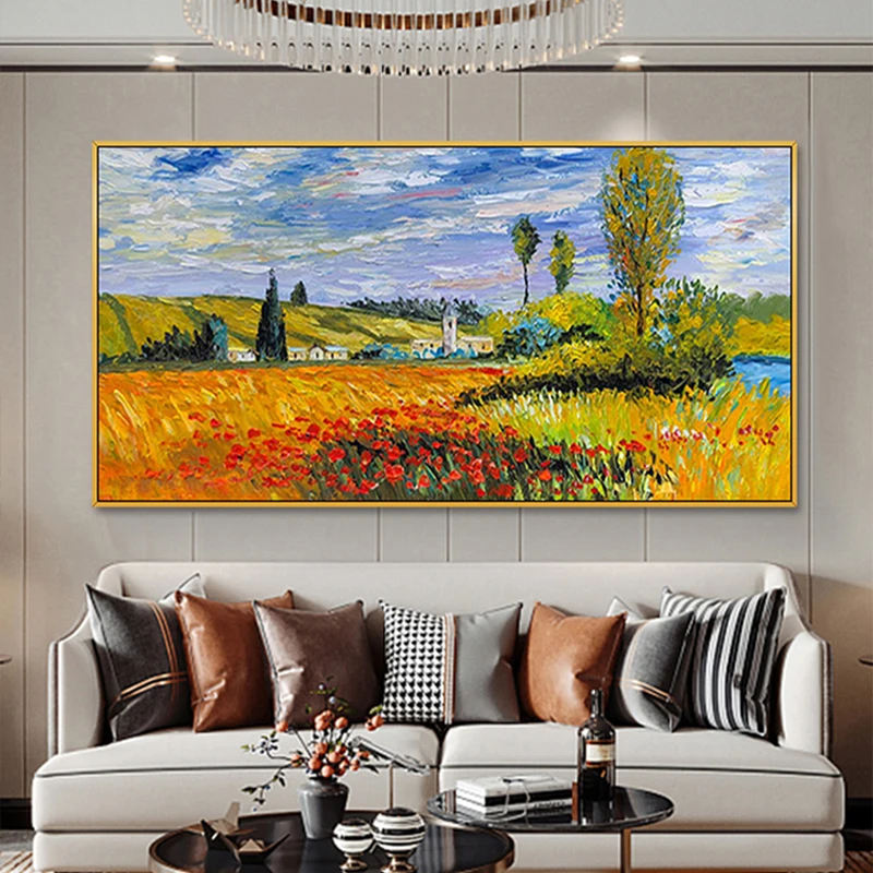 

OQ 100% Handmade Oil Painting On Canvas Copy Monet Impression Landscape Wall Art Pictures For Living Room Decor Home Decoration