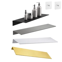 Floating Bathroom Shelves Without Drilling Storage Wall Rack Home Organizer Ledge Hardwares Cabinet Kitchen Accessories Toilet