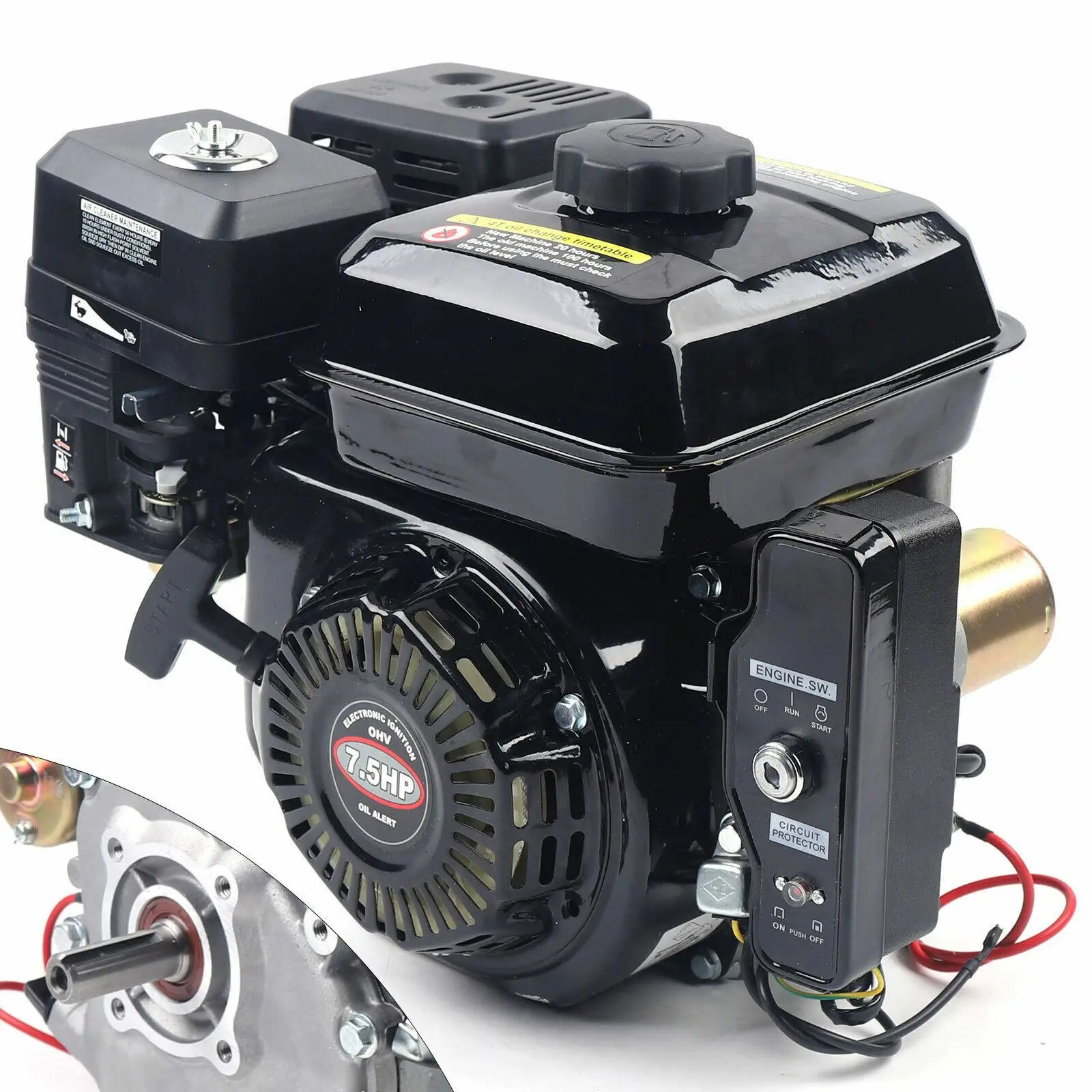 

7.5HP Go Kart Engine Motor 212CC 4-Stroke Horizontal Engine Electric Start Side Shaft Motor Gas Powered Engine Gasoline Engine