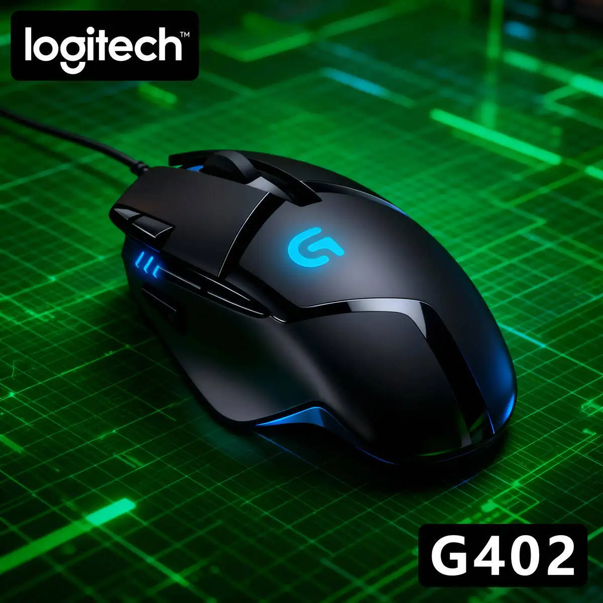 

Logitech G402 Hyperion Fury Gaming Mouse, Wired, 4000 DPI, 8 Programmable Buttons, 500 IPS Tracking, 1ms Report Rate,Mac/Windows