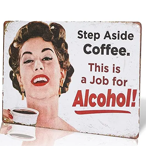 dingleiever- Step Aside Coffee Vintage Retro Tin Sign Funny Humour 50's Girls Metal Poster