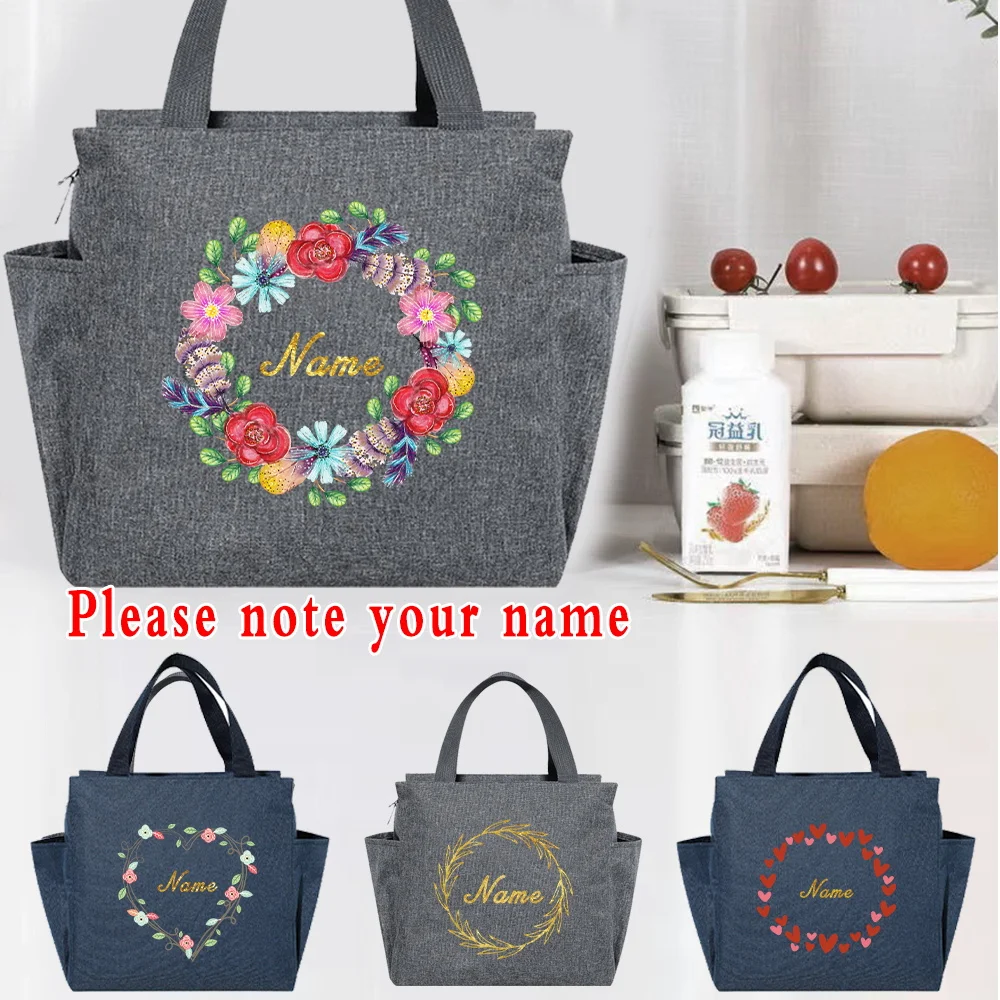 Multifunction Large Capacity Cooler Bag Portable Thermal Lunch Bags Custom Personalized Name Women Lunch Box Picnic Food Bag