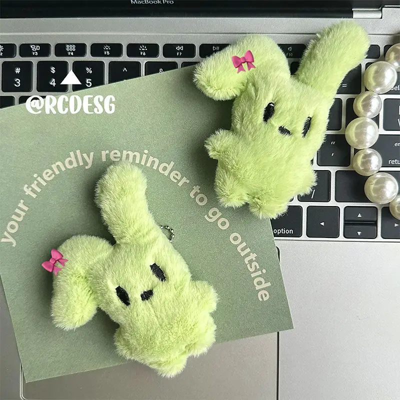 Hot Style Stuffed Animals Plush Pink Green Long Eared Rabbit Pendant Girl Heart Super Cute Keychain Exquisite Gift for Friend