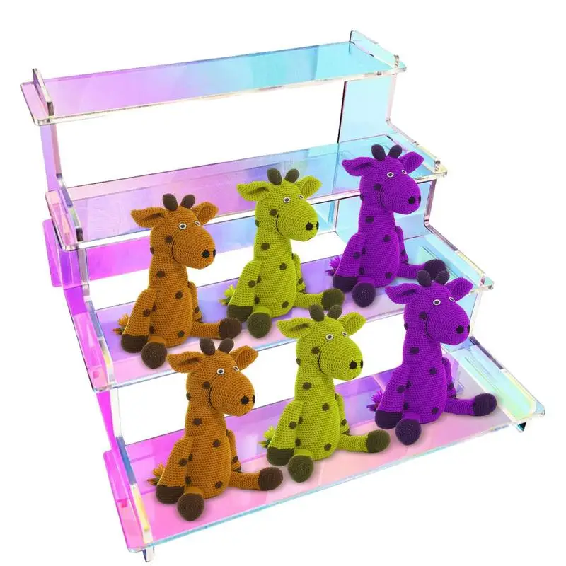 

Rainbow Acrylic Display Riser Acrylic Stands For Tabletop 4 Tiered Rectangle Tabletop Rainbow Shelf Showcase For Jewelry Perfume