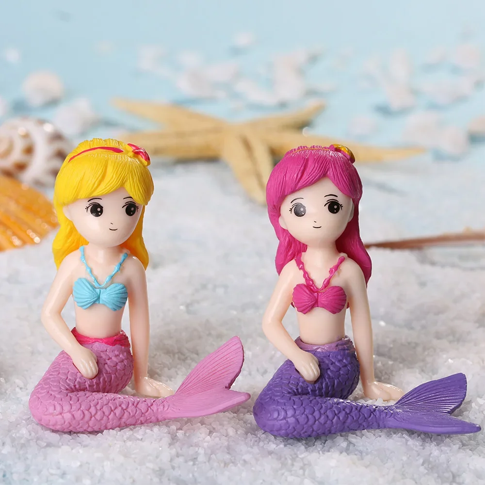 1pc Cute Mermaid Micro Landscape DIY Aquarium Fish Tank Little Mermaid Ornament Desk Craft Home Decoration Accessories image 3