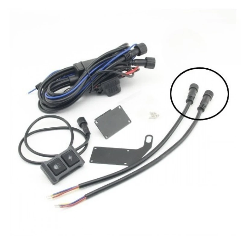 Motorcycle modified LED spotlight switch one to two headlight line group, car flash left and right flash wiring harness far