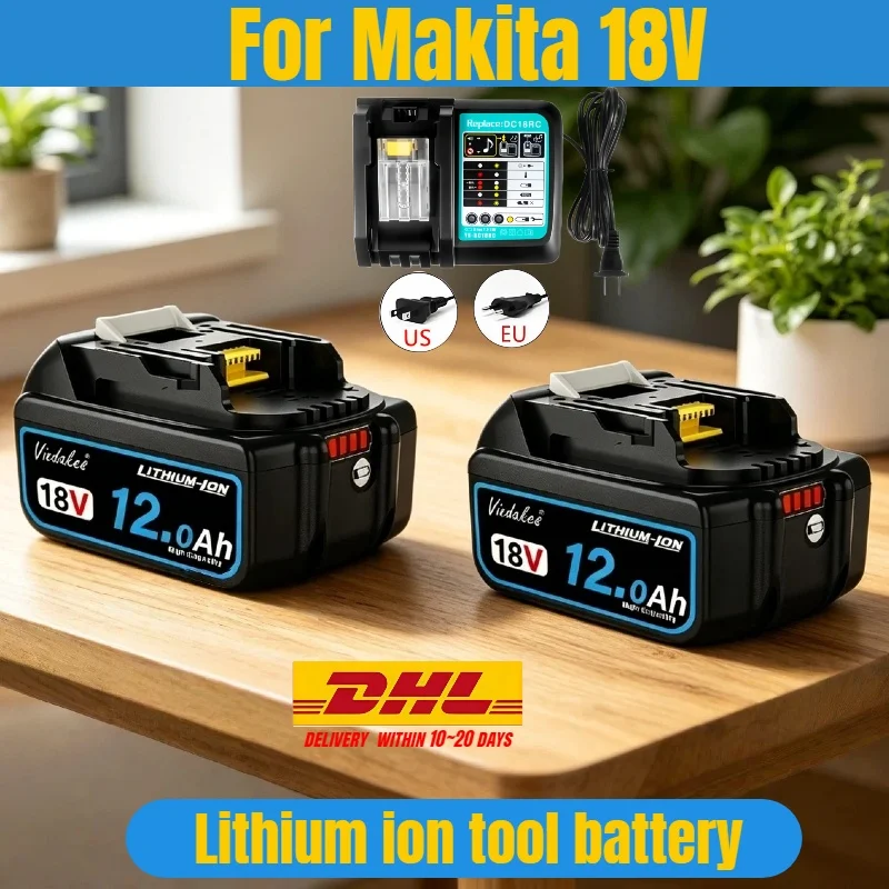 

18V 8Ah/10Ah/12Ah Original Rechargeable Battery Stable Performance For Makita DGA404 DTW700 DHR202 DJV182 DDF487 Electric Tools