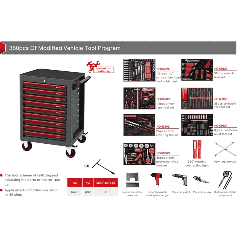 Car Repair Tools Kit Of Machine Repair Tools Hot Selling Complete Mechanics Tool Set With Box Cabinet Trolley