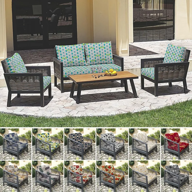 Outdoor Garden Chair Cushion Cover Elastic All-inclusive Armchair Slipcover Non-Slip Home Decor Single Sofa Protector Case