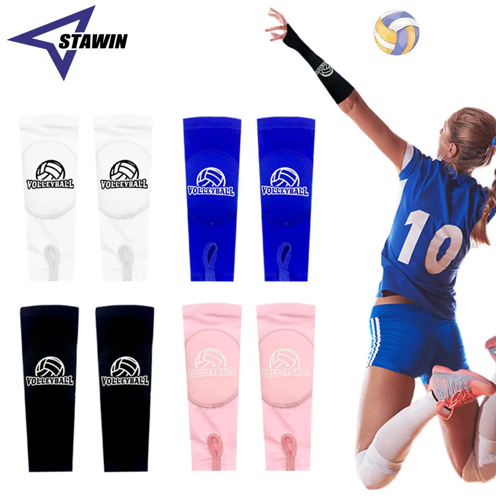 

1Pair Volleyball Arm Sleeves Passing Hitting Forearm Sleeves with Protection Pads and Thumb Hole Padded Wrist Volleyball Sleeves