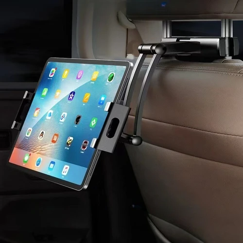 Reposacabezas plegable para asiento trasero, soporte para tableta, teléfono, soporte Ajustable para Xiaomi, IPhone, IPad, soporte móvil para coche