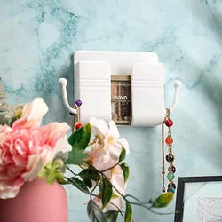 Mobile Phone Charging Base Bracket Wall Mounted Holder Multifunction Holder Remote Control Storage Box Without Punching