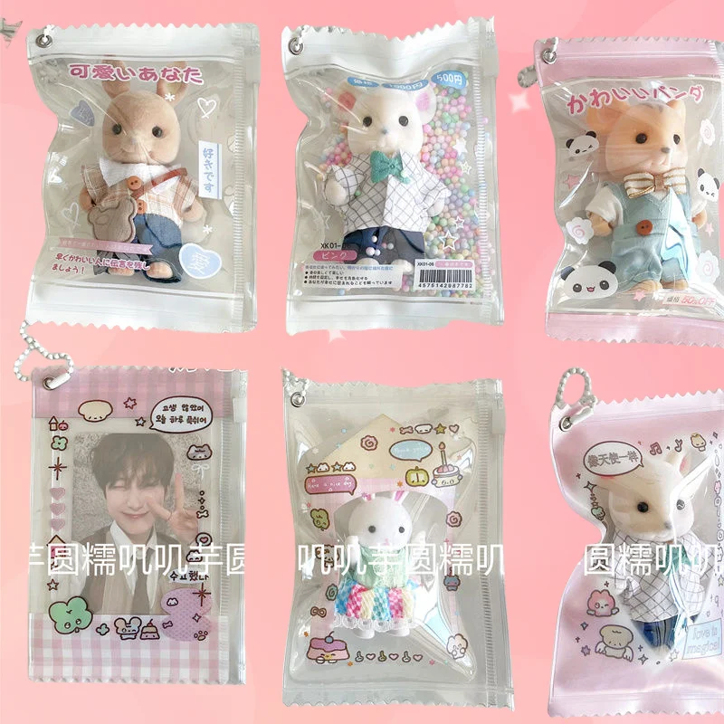 Sylvanians Families Kids Cartoon Cute Pendant Dust Bag Mini Candy Bags Toys Storage Supplies Accessories Key Chains 5/10/15pcs