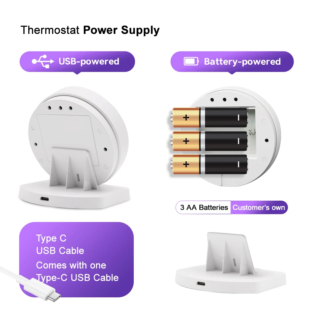 Termostato inalámbrico Wifi para caldera de Gas, calefacción, batería Tuya, receptor inalámbrico RF, controlador de temperatura, Alice, Google Home