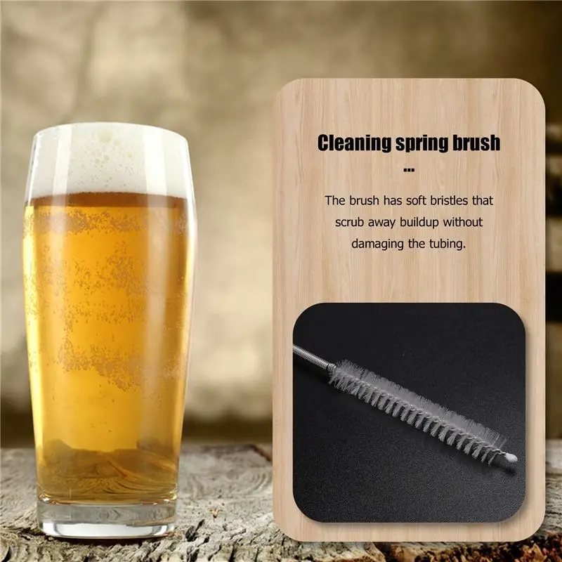 ABKW-1.5M Inlet And Outlet Pipe Cleaning Spring Brush Long Brush Beer Barrel Fermentation Tank Tube Hose Cleaner