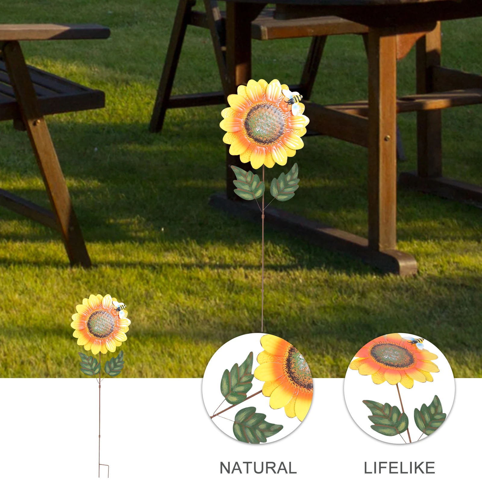 

Sunflower Decorative Cuttings Metal Garden Stakes Outdoor naments Yard Crafts Patio Lawn Stake Flower Pot Insert