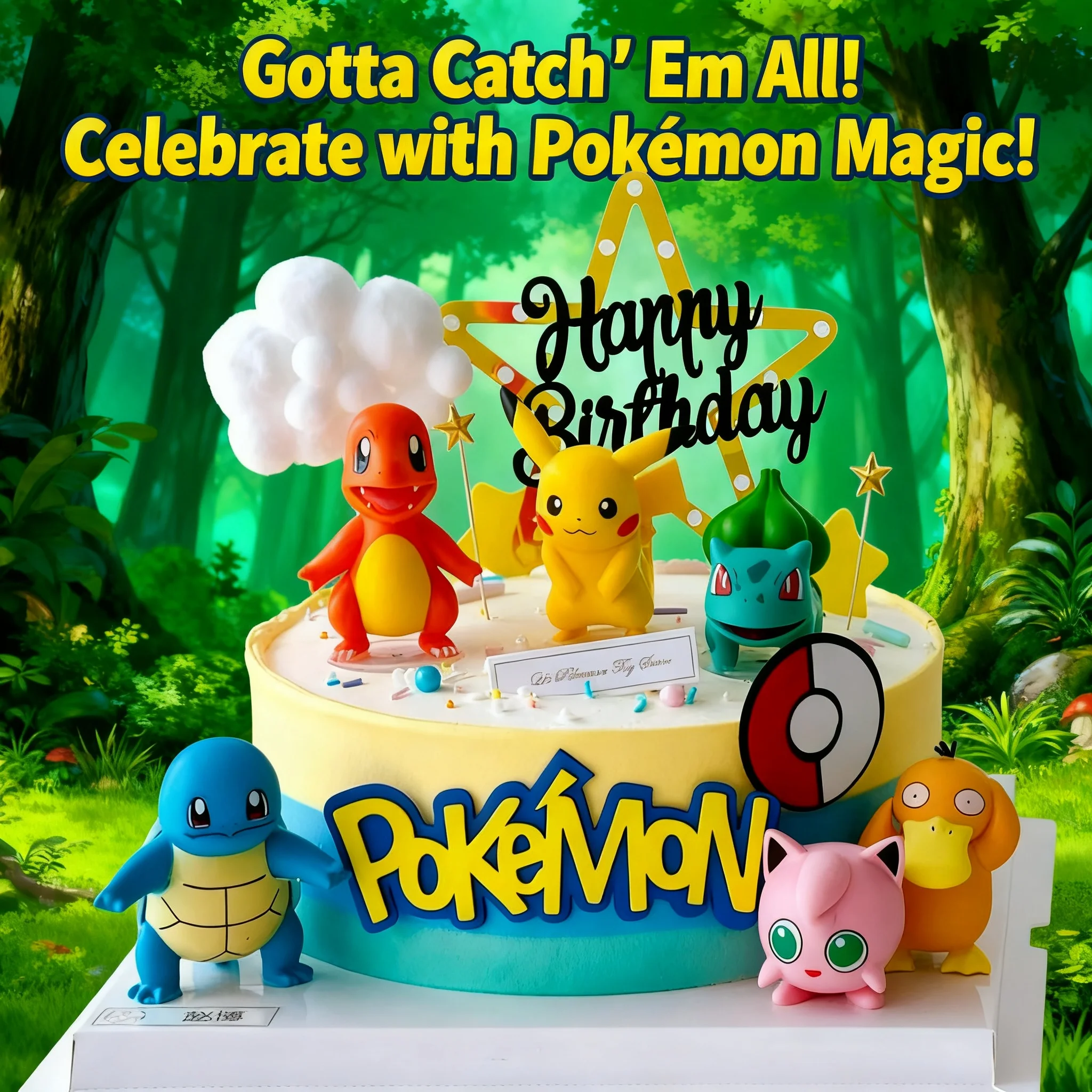 

15Pcs Pokemon Cake Topper Set Pikachu Anime Figure Party Happy Birthday Cake Decoration Supplies Kids Gift Boy Ornaments