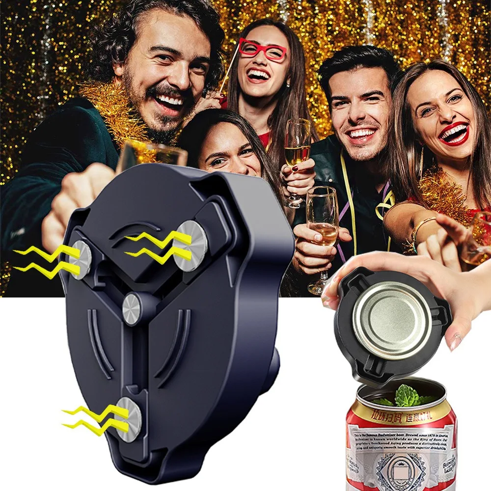 1PC Bar Accessory Manual Screw Can Opener Magnetic Labor-Saving Twist Cola Can Opener Rotating Design Jar Lid Opening Tool Drink
