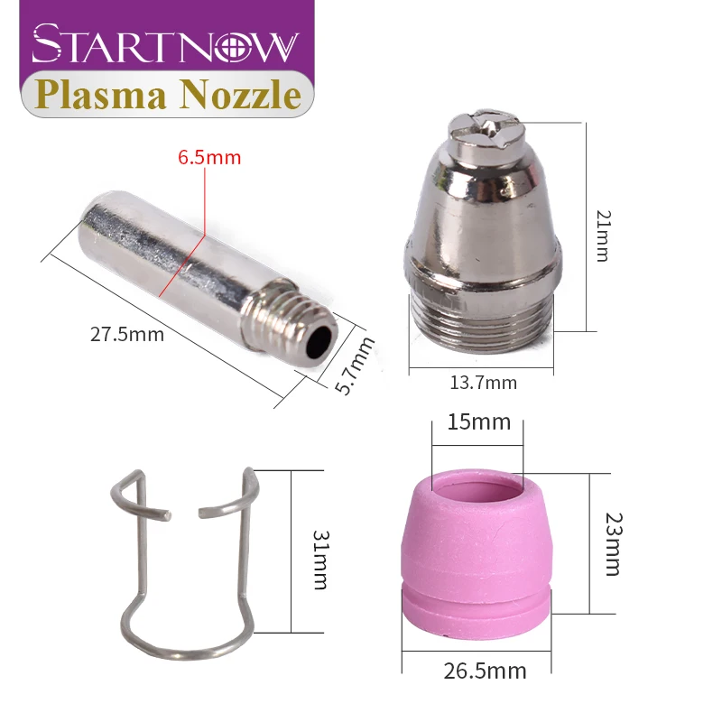 Startnow AG60 SG55 Consumables Kit Electrode Shield Cups Plasma Cutter Welder Torch with Guide WSD60 Plasma Cutters Parts