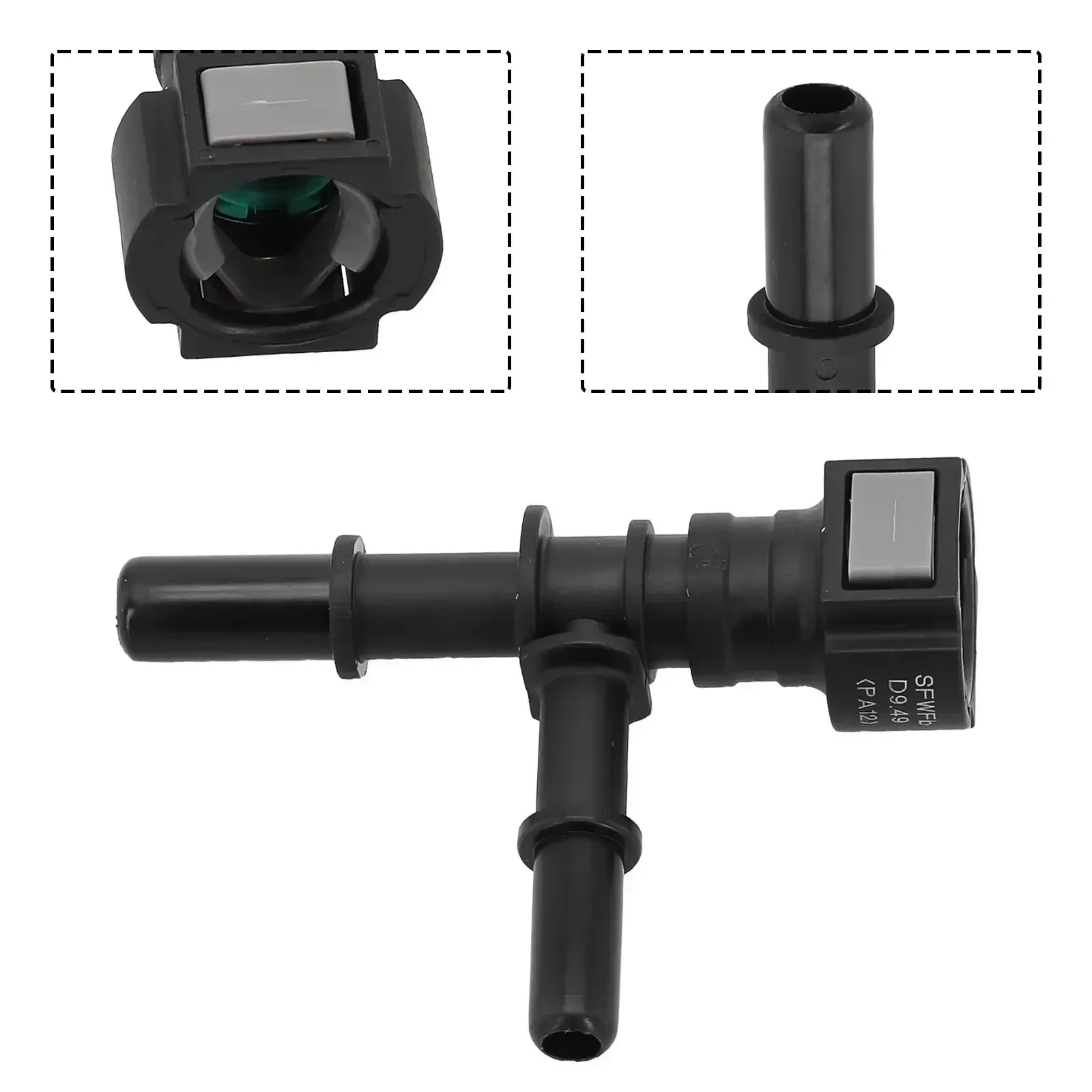 9.49 Car Fuel Hose Quick Plug Connector Quick Release Tee Series Hose Fitting Release Gas Oil Pipe Connect Accessories