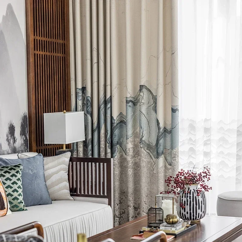 Light Luxury Classical Elegant Embroidered Curtains for Living Dining Room Study Bedroom Thick Blackout Room Décor 1PC Blackout