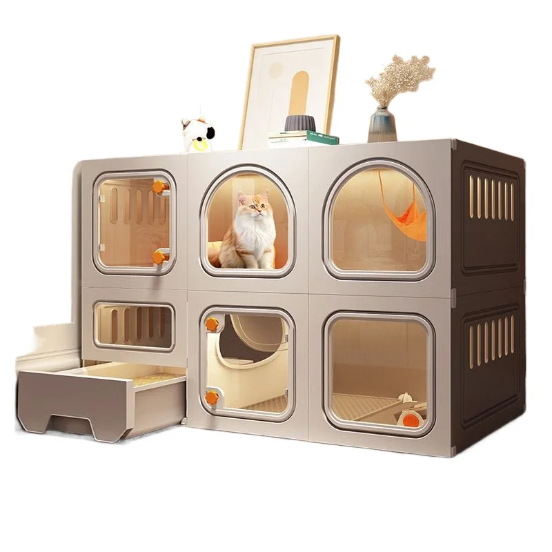 

Cat Villa household indoor with toilet integrated, cat cabinet, one room, one living room, one bathroom