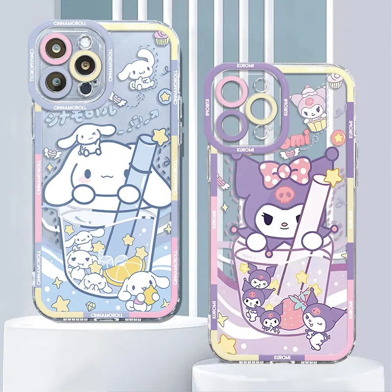 Phone Case for Samsung Galaxy S21 S22 Plus S23 Ultra Note 10 Note 20 Ultra S23 FE S20 S24 FE S10 Plus Kuromi Cinnamoroll Cover