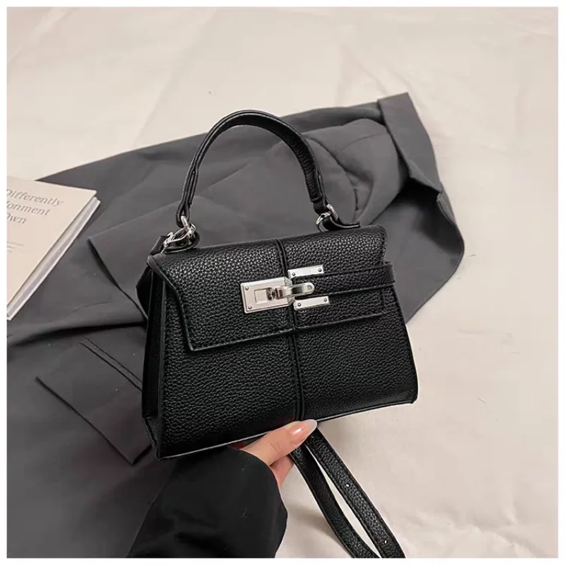 

Luxury High End Trapezoidal Bag Fashion Brand Design Bag Highquality Leather Tote Bag Simple Commuter Metal Handbag Shoulder Bag