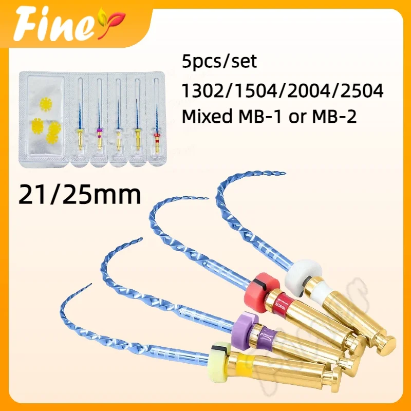 

Finer 5Pcs/set Dental Endodontic Files Blue Files Nitinol File Endodontic Rotary Files 21/25mm Dentistry Root Canal Material