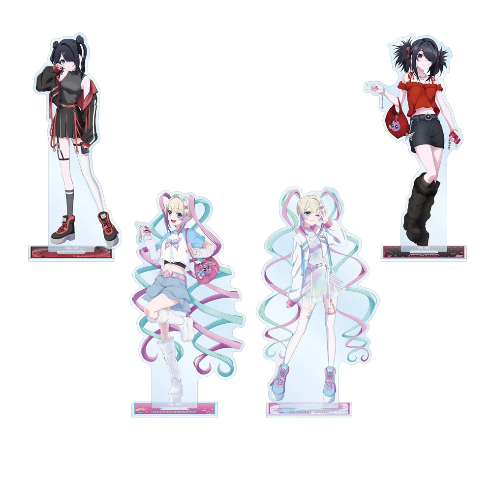 15cm 4PCS Anime Needy Streamer Overload Keychain Acrylic Stand Model Figure Cosplay Character Gifts Decoration Desktop Goods