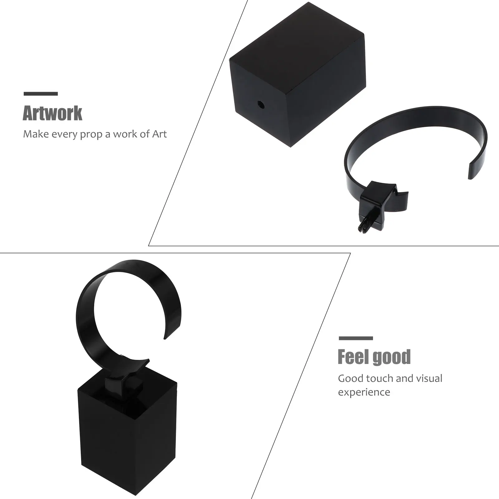 

Acrylic Watch Display Rack Black Single Holder for Men C Shaped St ganizer Wallets Smooth Visual Effect Quality