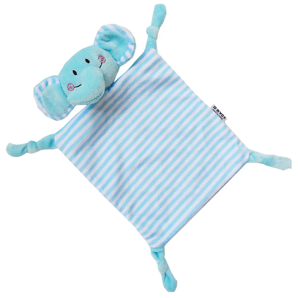 الرضع التسنين القماش مخطط تكبب بطانية الطفل استرضاء منشفة التفاعلية التسنين بطانية الأزرق الفيل لينة #1