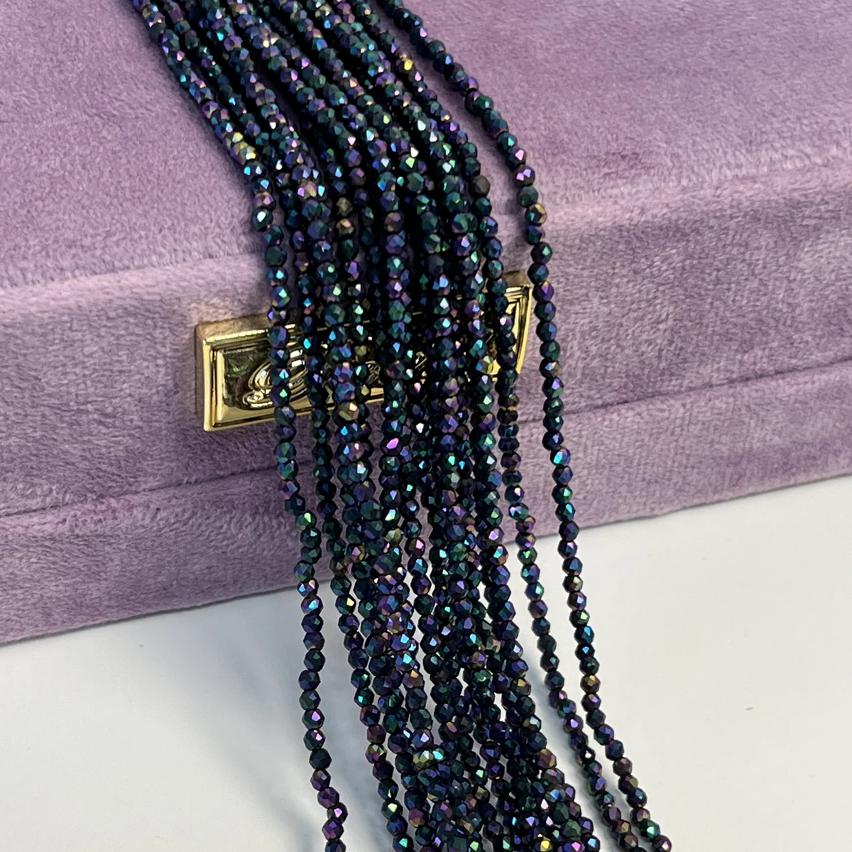 5 Strand 2/3mm Colour-coated Spinel Glass Round-cut Natural Stone Semi-finished Beads for Jewelry Making DIY Necklaces Accessory