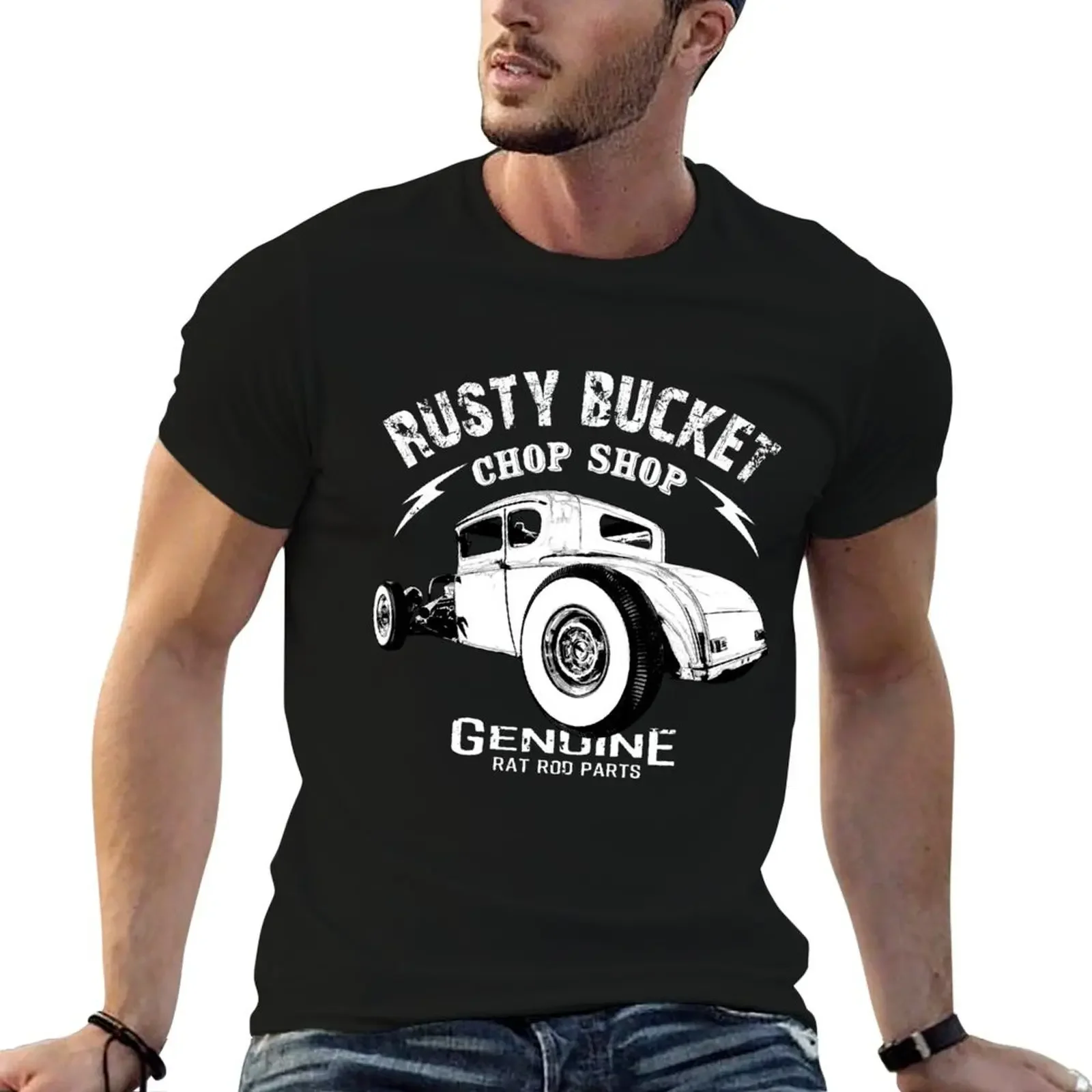 Rusty Bucket Chop Shop - Monochrome T-Shirt animal prinfor boys shirts graphic tees shirts graphic tee men