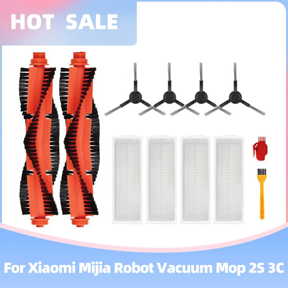 Xiaomi Mijia Robot Vacuum Mop, 2S, 3C, XMSTJQR2S, STYJ02YM, Filtro Hepa, Mop Panos, Escova principal, Acessórios da escova