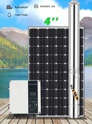 2HP AC DC Solar Submersible Agriculture Well Water Pump Hybrid Solar Inverter System Price Hybrid On Grid Off Grid Solar Pump